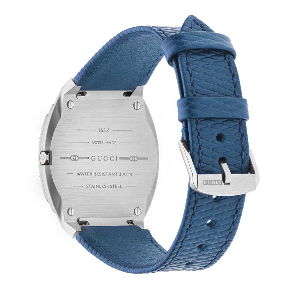 OROLOGIO GUCCI 25H 34 MM quadrante in ottone color argento con Incrocio GG - immagine 2