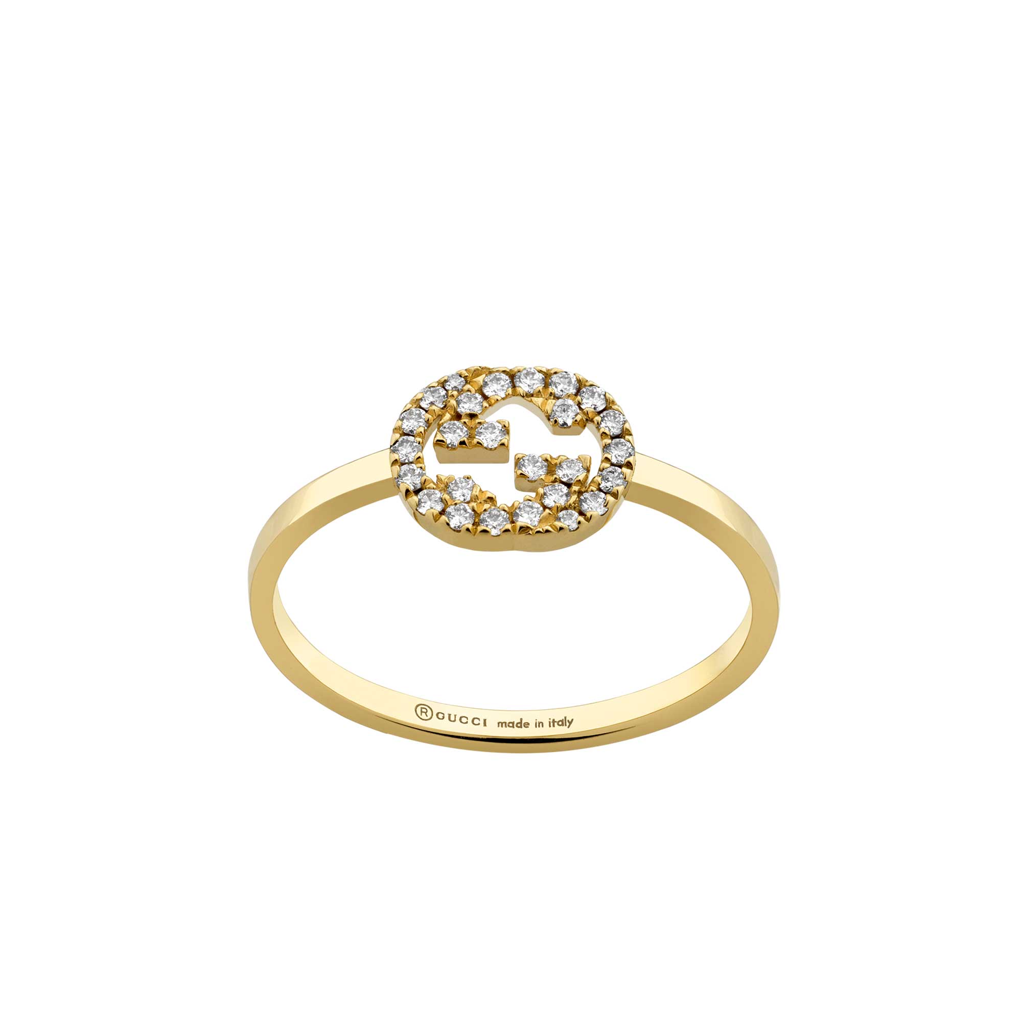 Anello interlocking G con diamanti - immagine 2