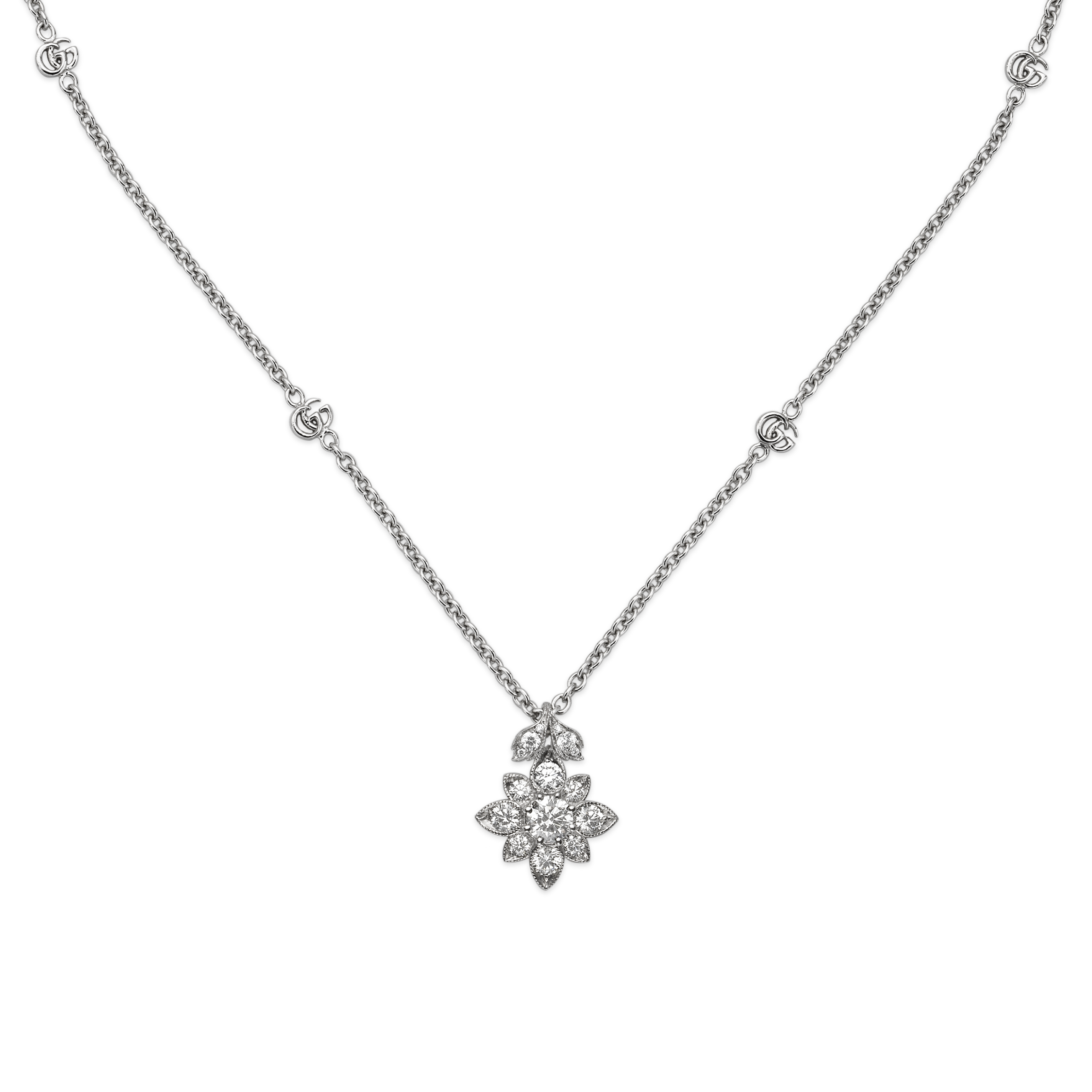 COLLANA FLORA 18 CARATI CON DOPPIA G - immagine 2