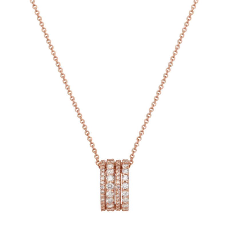 Collana Gaia in oro rosa ciondolo scorrevole Brillanti