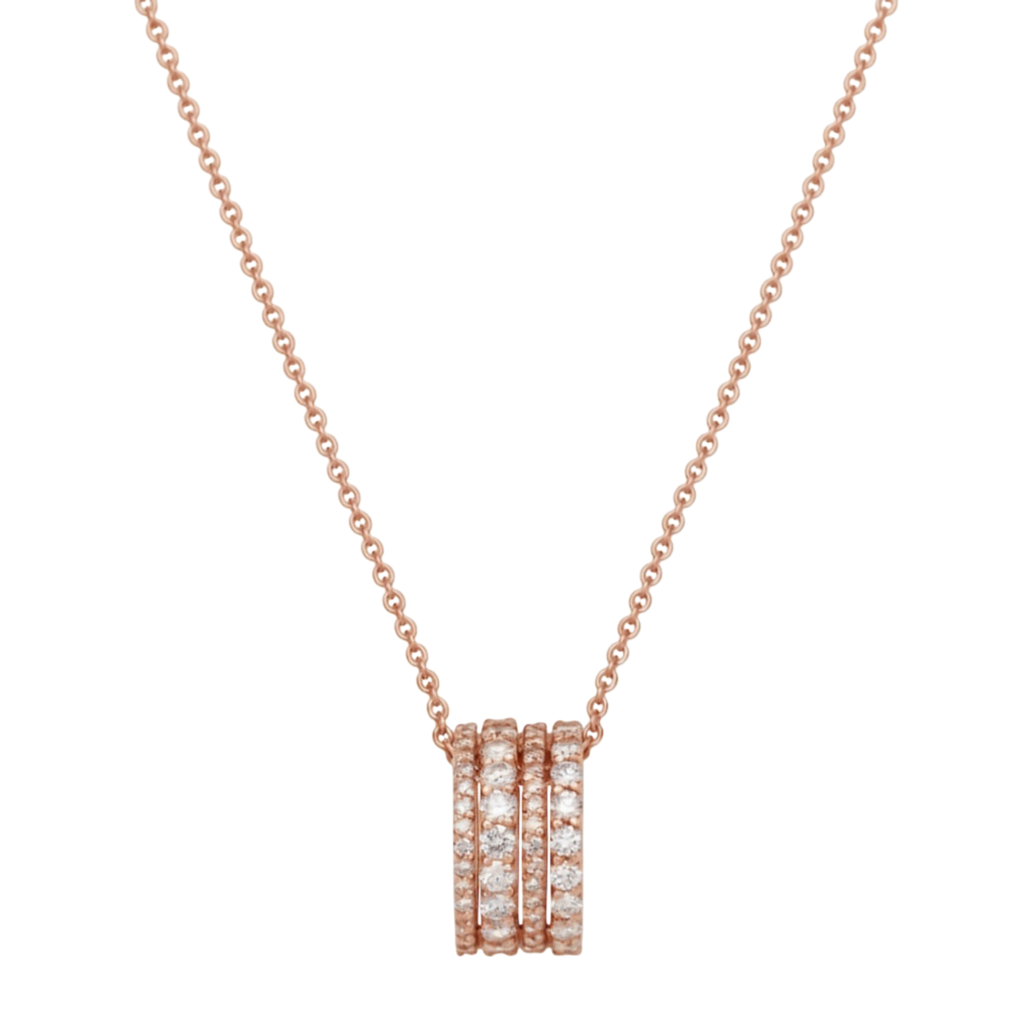 Collana Gaia in oro rosa ciondolo scorrevole Brillanti