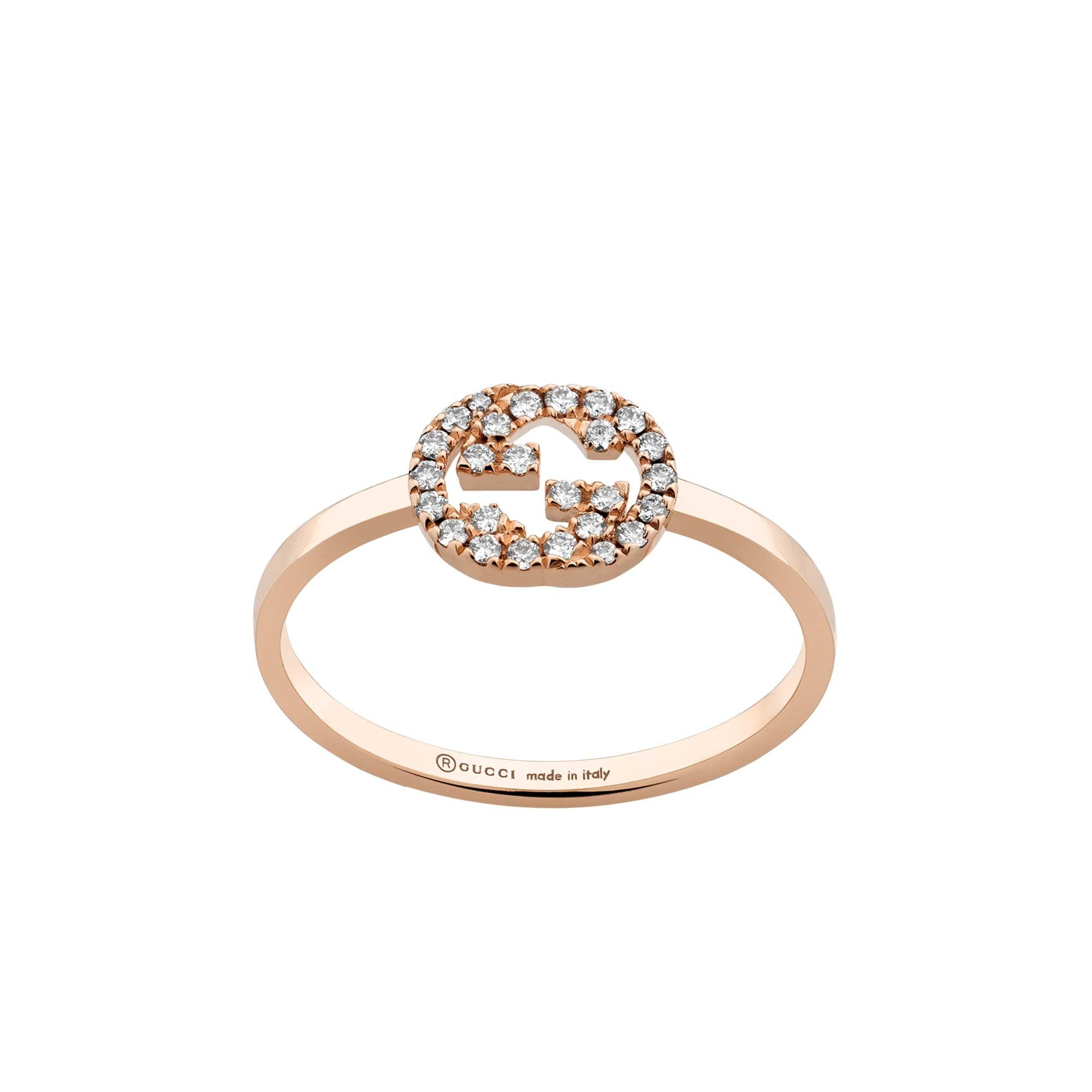 ANELLO INTERLOCKING G in oro rosa CON DIAMANTI - immagine 3