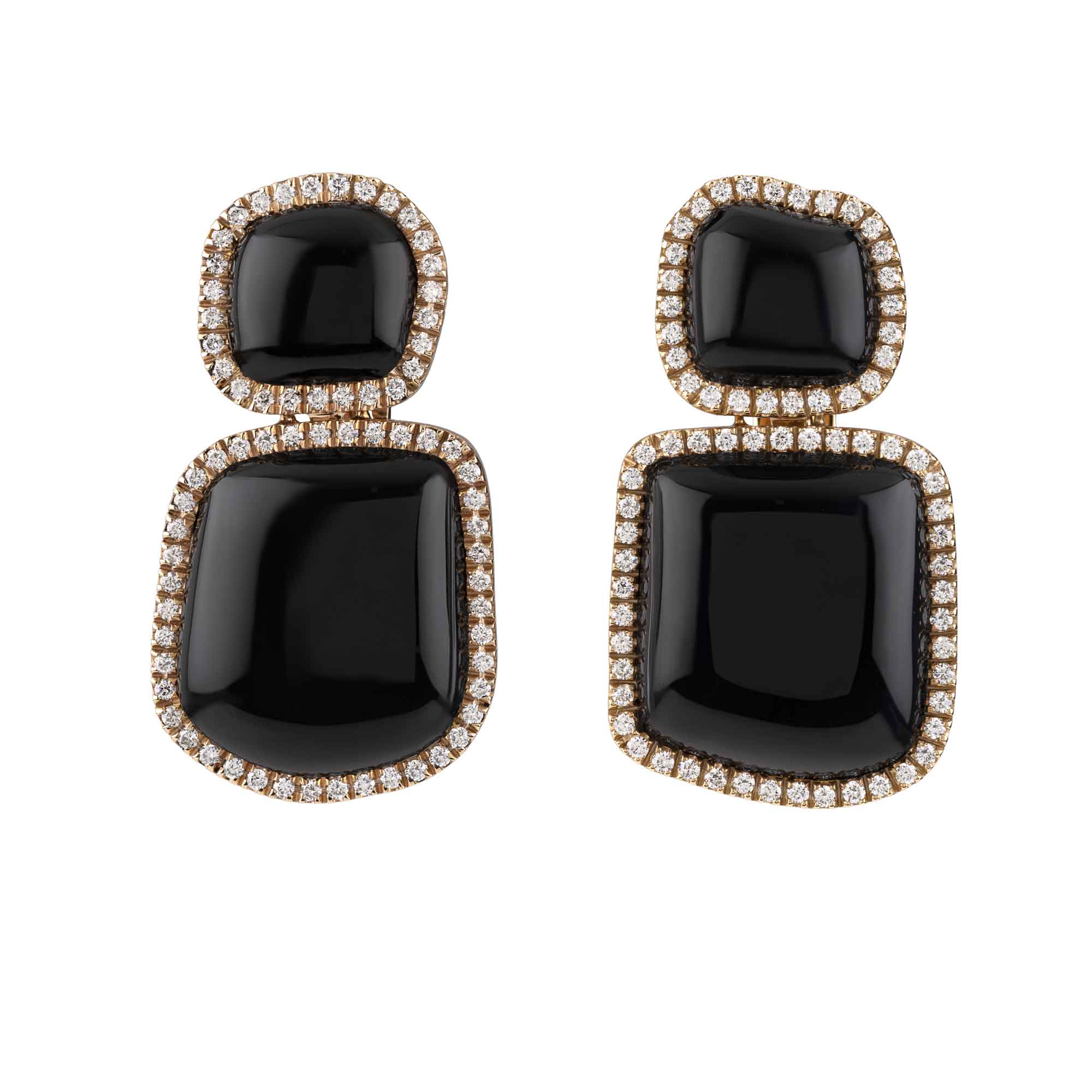 Orecchini pendenti Enchanté Oro onice e diamanti