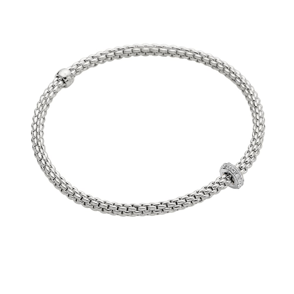 Bracciale Prima Flex'it oro bianco con diamanti