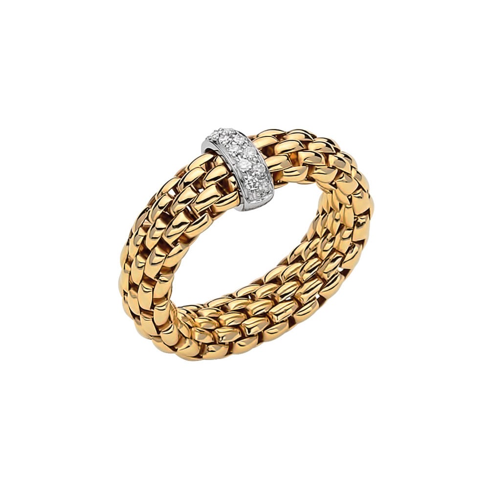 Anello Flex'it oro giallo con diamanti