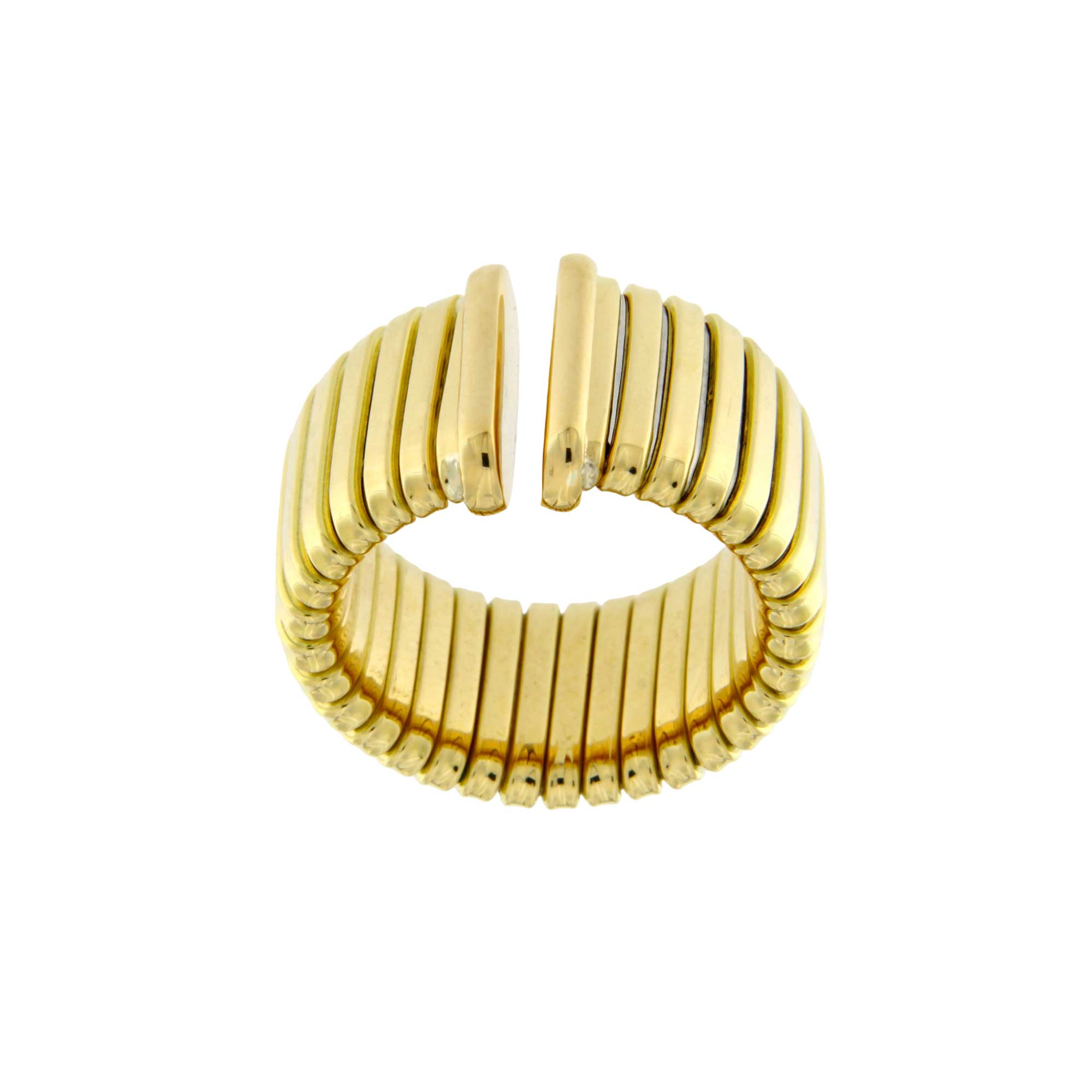 Tubogas Large ring in yellow gold