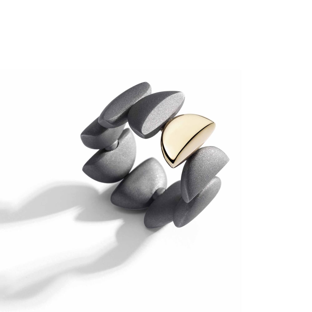 Anello Eclisse Endless titanio E ORO ROSA