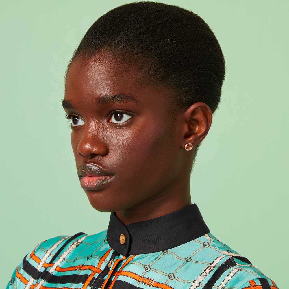 ORECCHINI A BOTTONE INTERLOCKING G - immagine 2