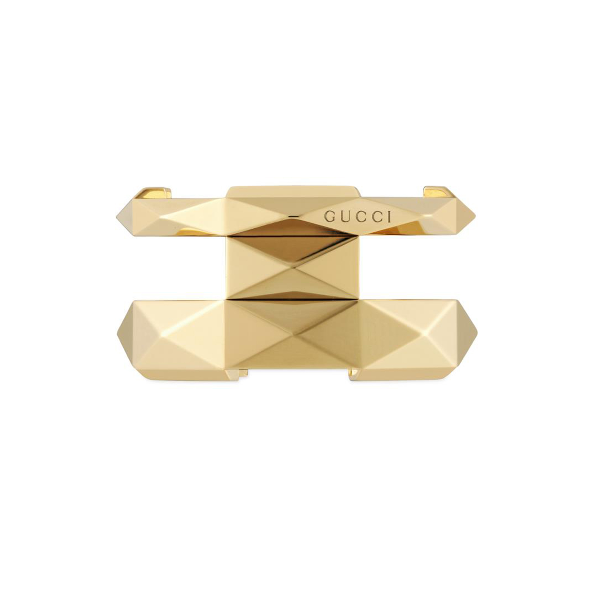 GUCCI LINK TO LOVE GEOMETRIC STUDDED DOUBLE RING - Image 2