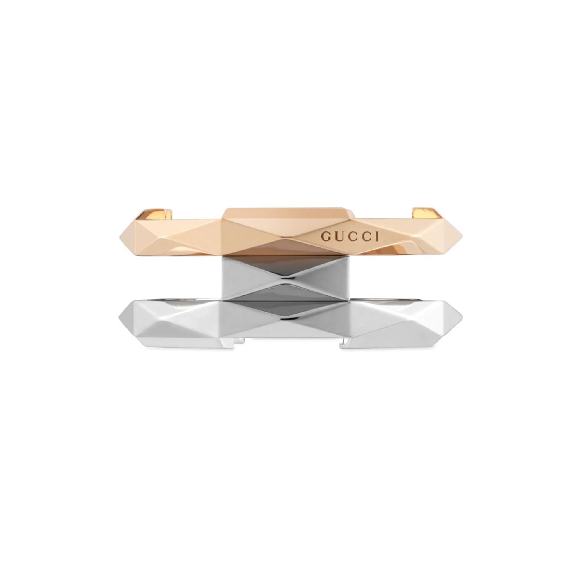 GUCCI LINK TO LOVE GEOMETRIC STUDDED DOUBLE RING - Image 4