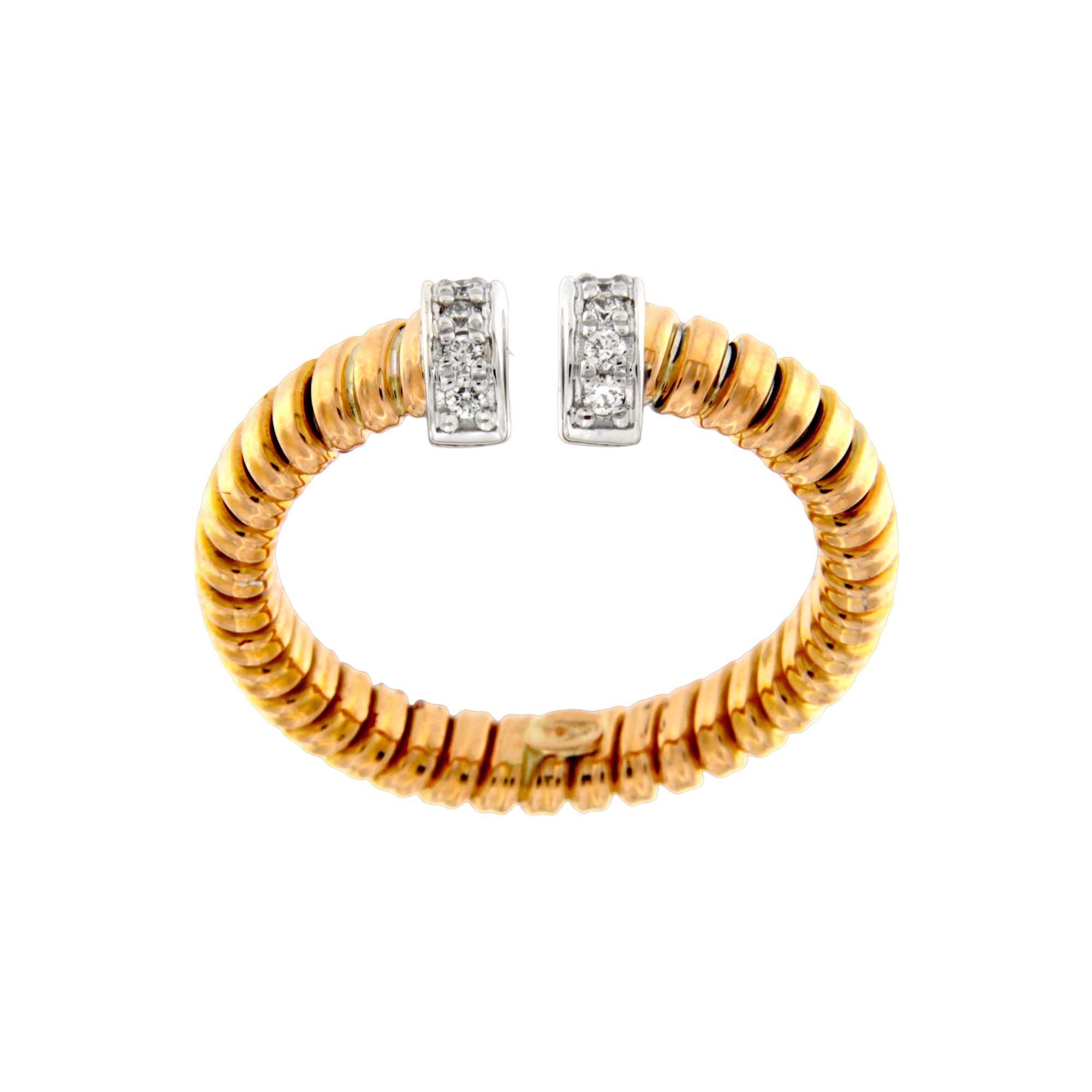 Anello Tubogas Oro Rosa terminali con brillanti