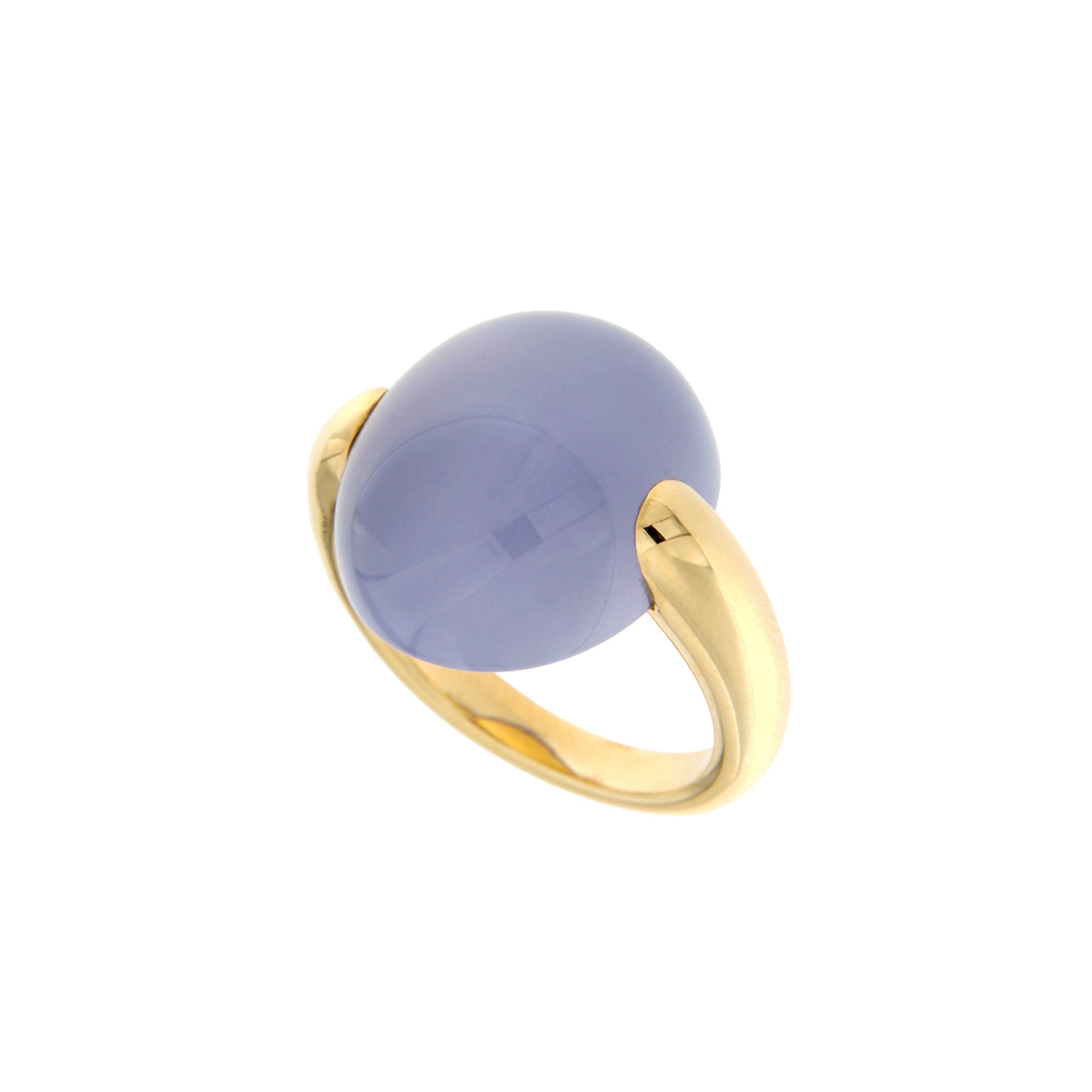 Contemporary Pomellato ring in yellow gold with Chalcedony.