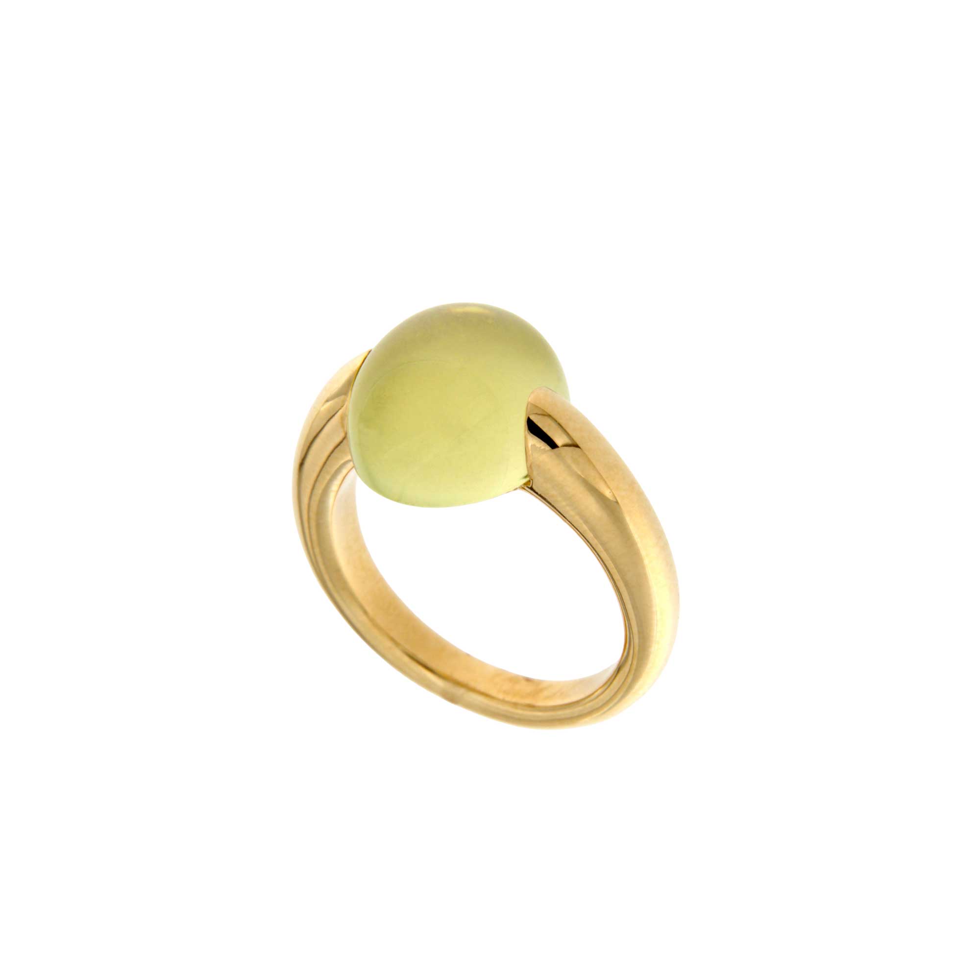 Pomellato contemporary yellow gold ring yellow quartz.