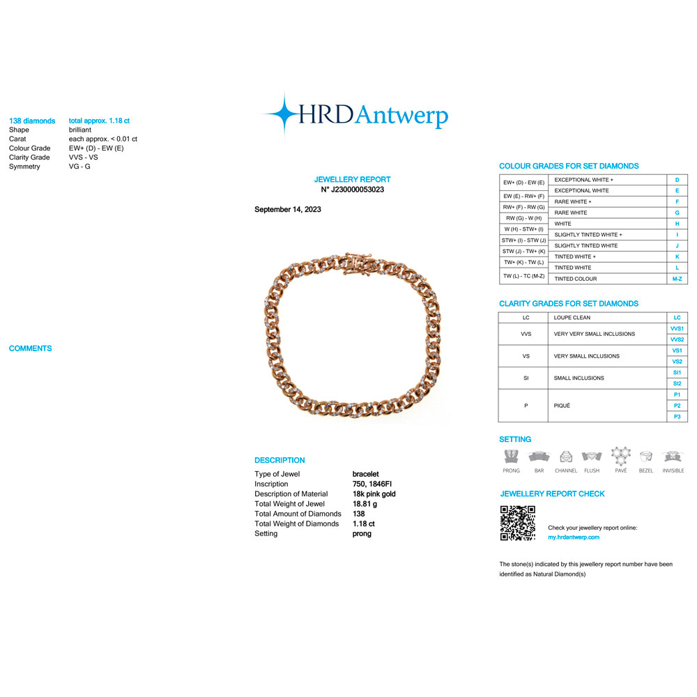 BRACCIALE GRUMETTE CON BRILLANTI ALTERNATO - immagine 2