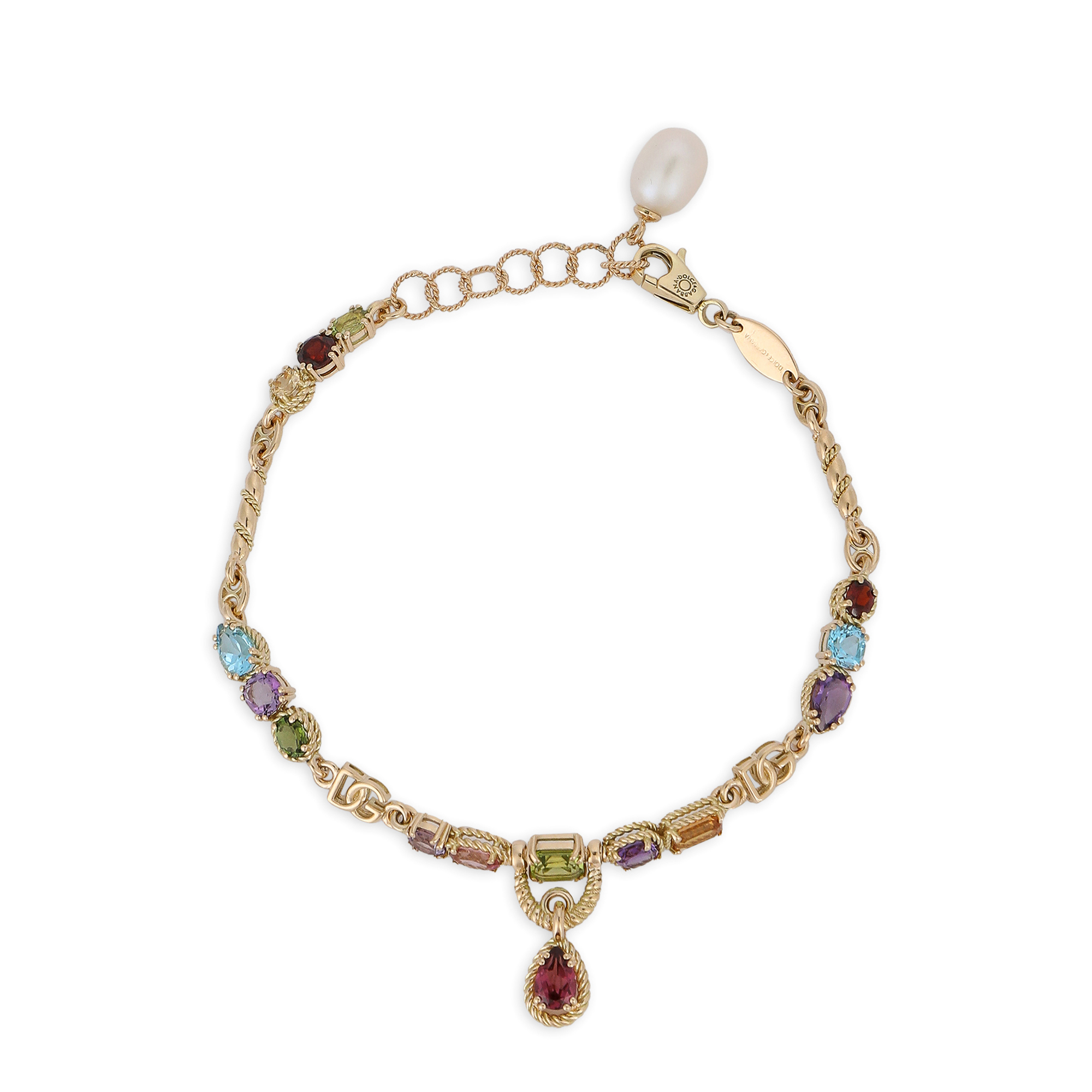 BRACCIALE IN ORO GIALLO 18KT CON INSERTI DI GEMME DAI COLORI DELL'ARCOBALENO