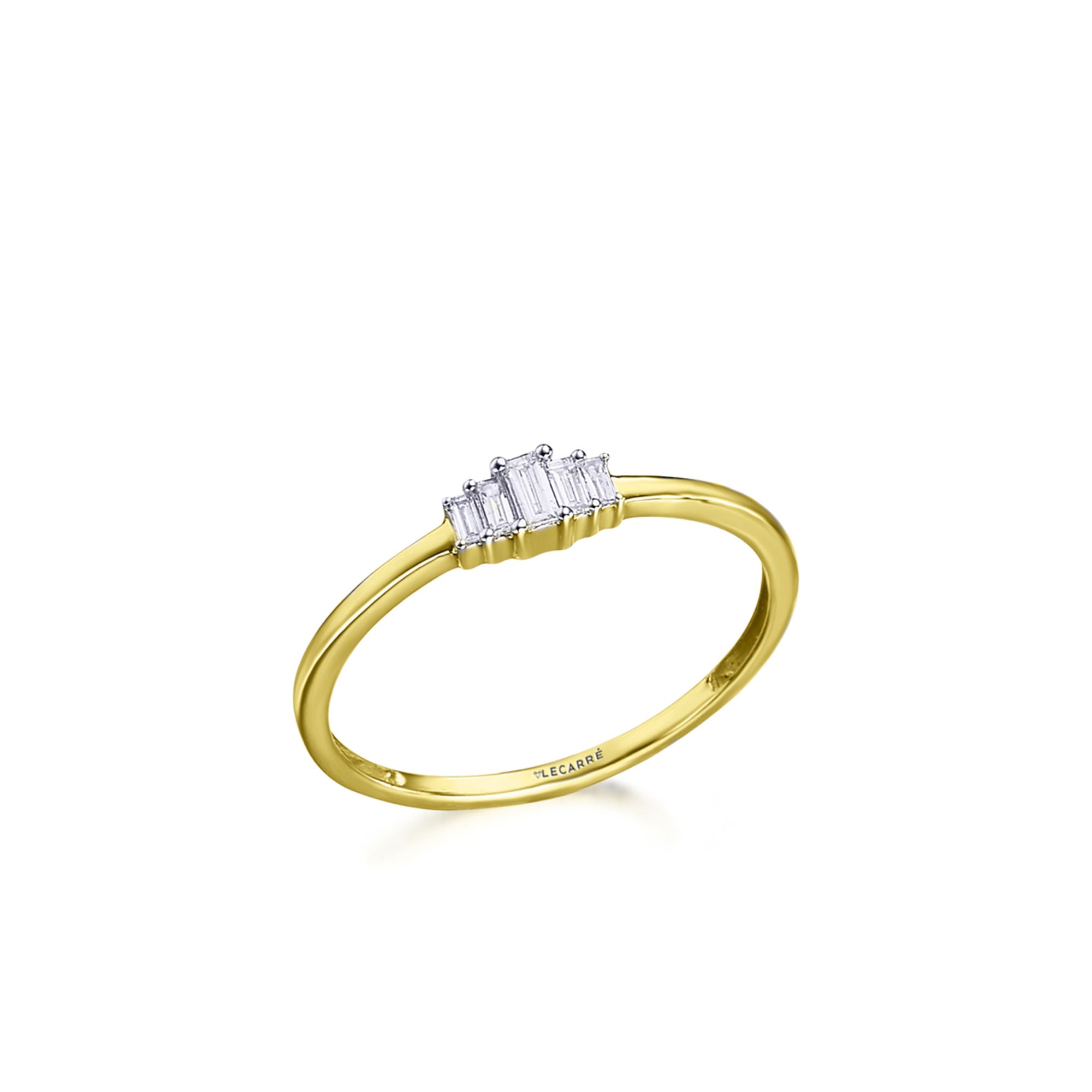 ANELLO IN ORO CON DIAMANTE A BAGUETTE