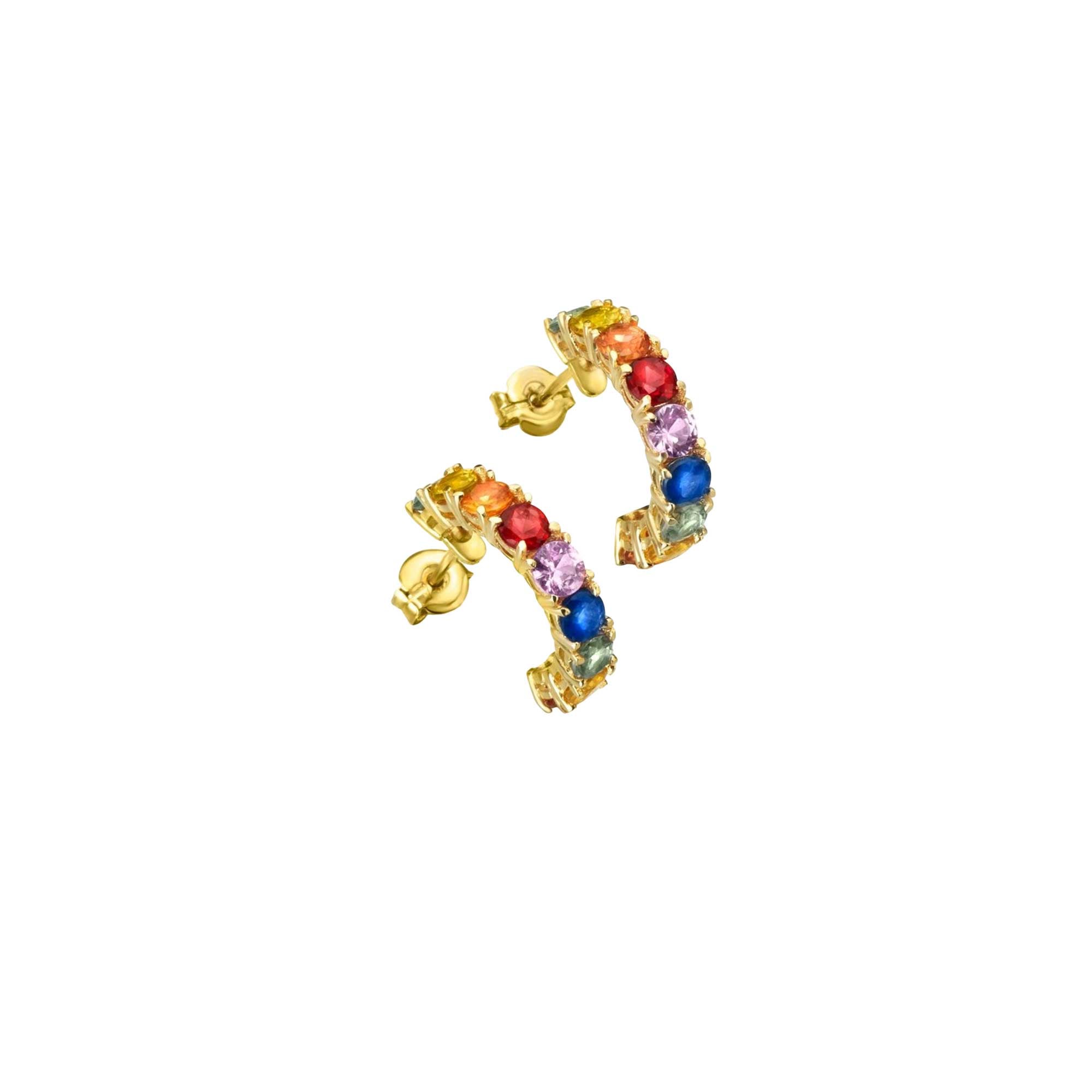 Orecchini catena in oro giallo e diamanti