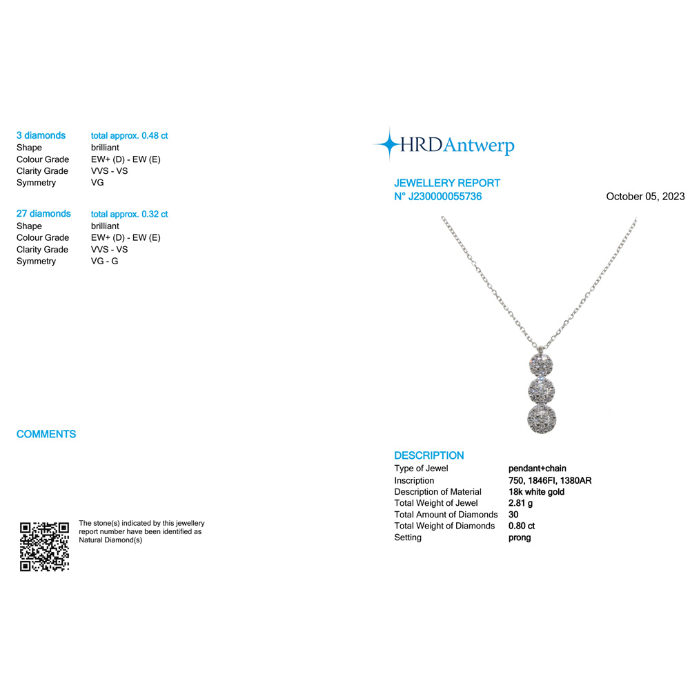 3 brilliant-cut diamonds Jennifer necklace 0,48 ct - Image 2