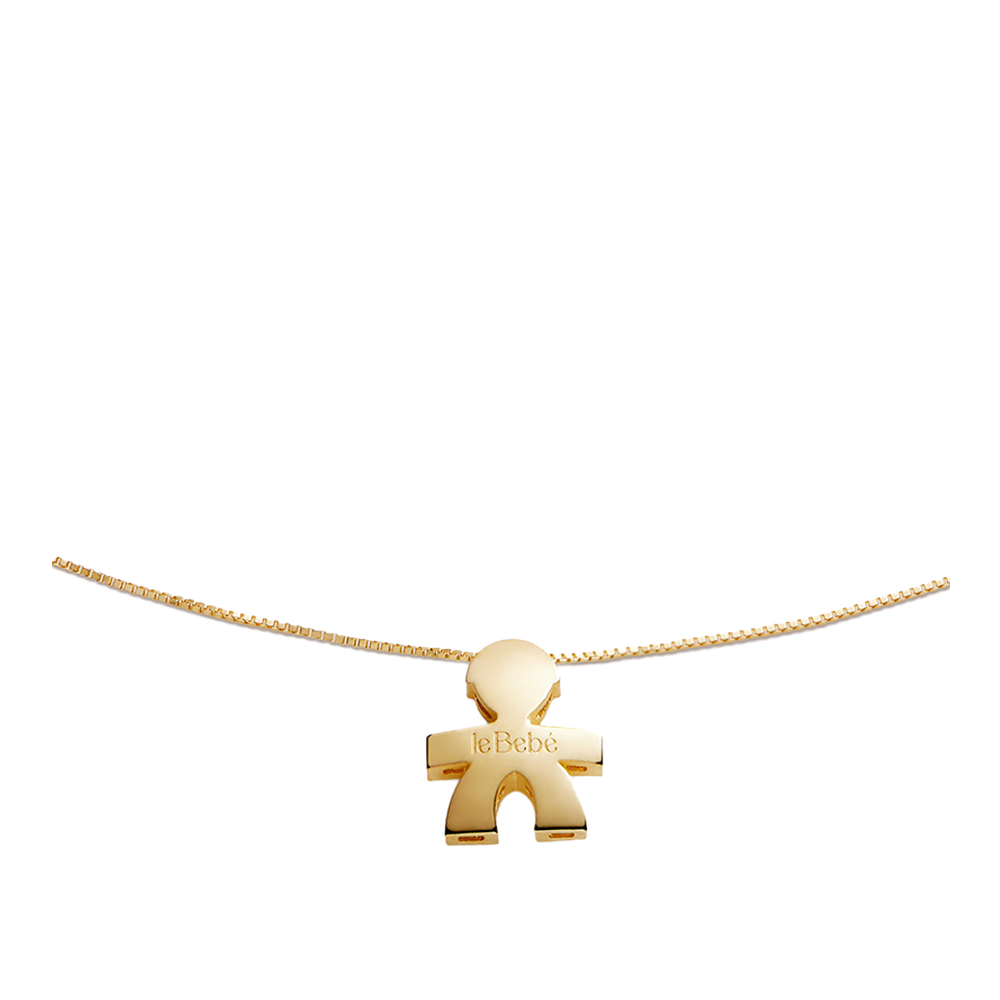 CIONDOLO I TESORINI CON SAGOMA BIMBO E CATENA IN ORO GIALLO