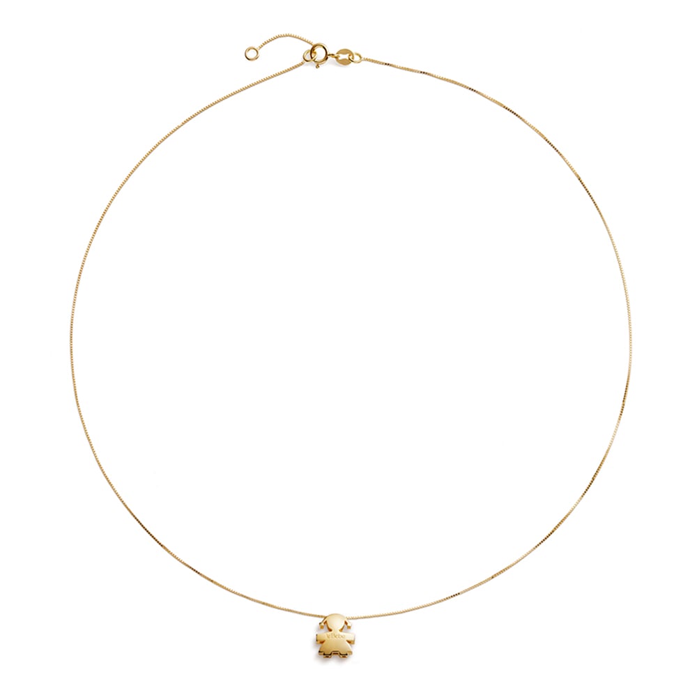 CIONDOLO I TESORINI CON SAGOMA BIMBA E CATENA IN ORO GIALLO - immagine 3