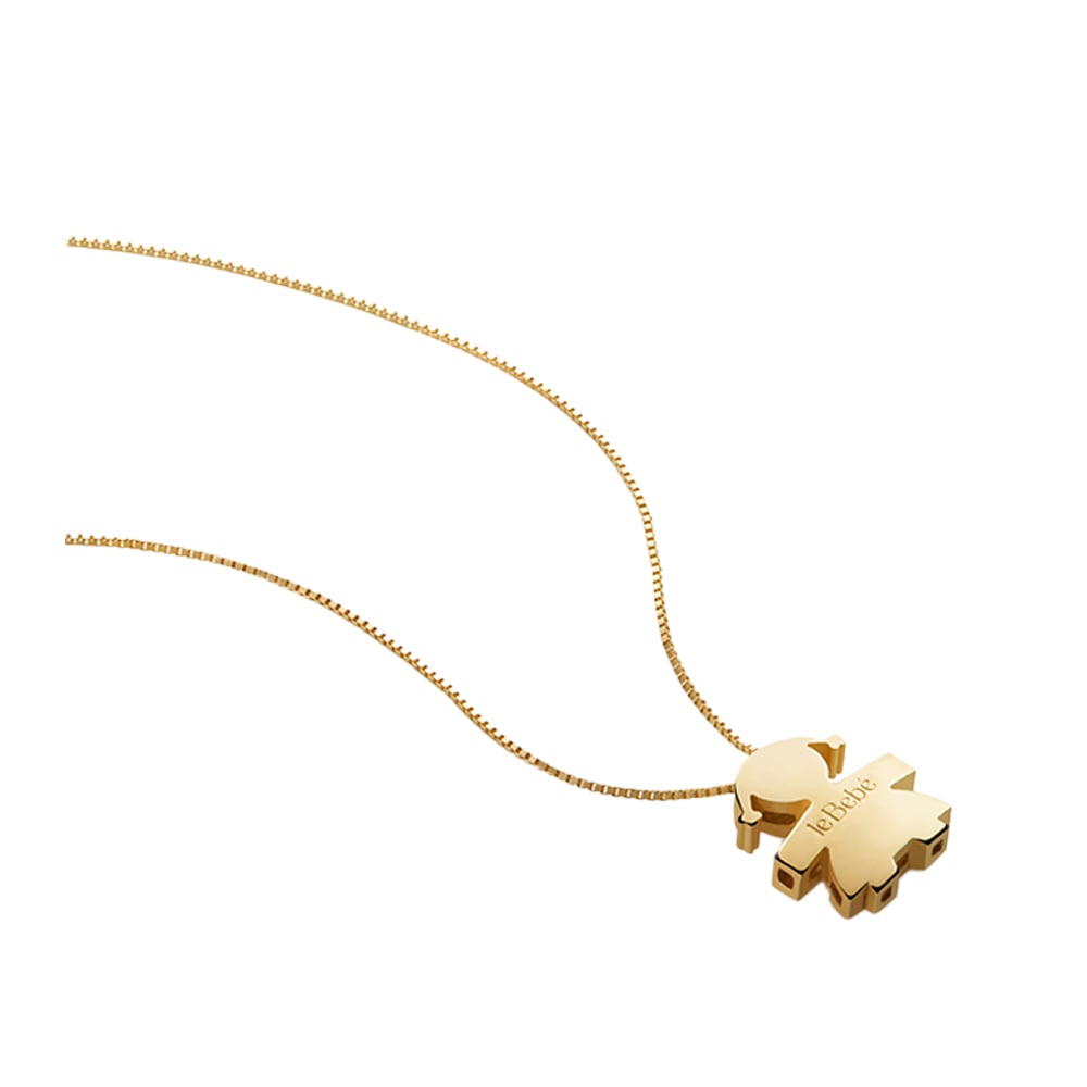 CIONDOLO I TESORINI CON SAGOMA BIMBA E CATENA IN ORO GIALLO - immagine 2