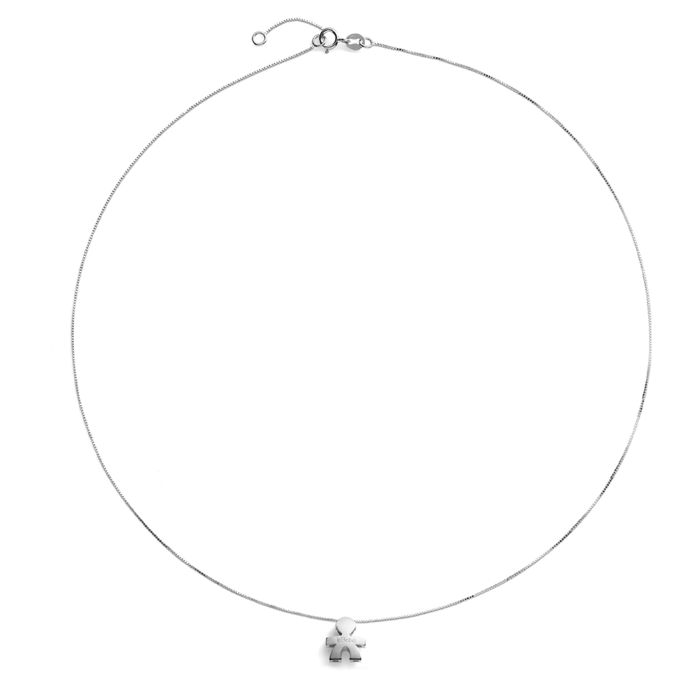 CIONDOLO I TESORINI CON SAGOMA BIMBO E CATENA IN ORO BIANCO - immagine 3