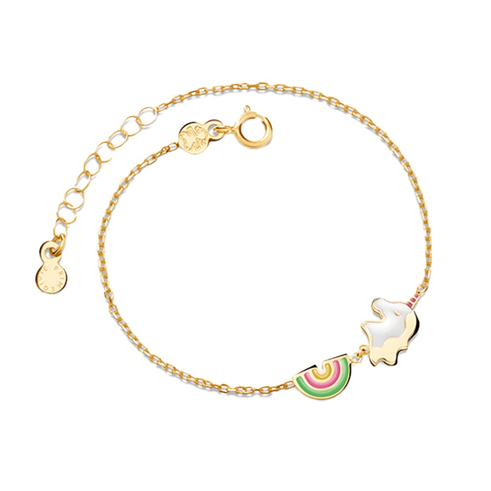 BRACCIALE TOYS CON ARCOBALENO E UNICORNO IN ORO GIALLO