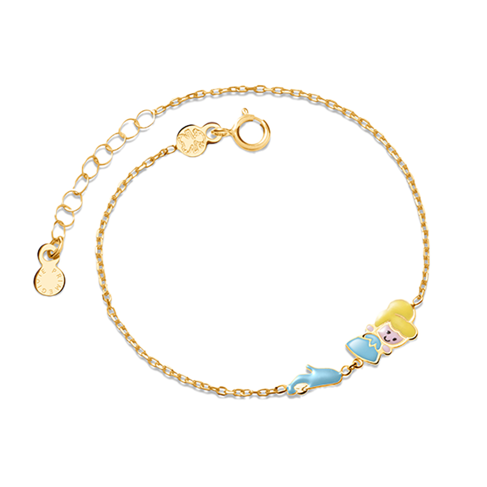 BRACCIALE FIABE ISPIRATO A CENERENTOLA IN ORO GIALLO