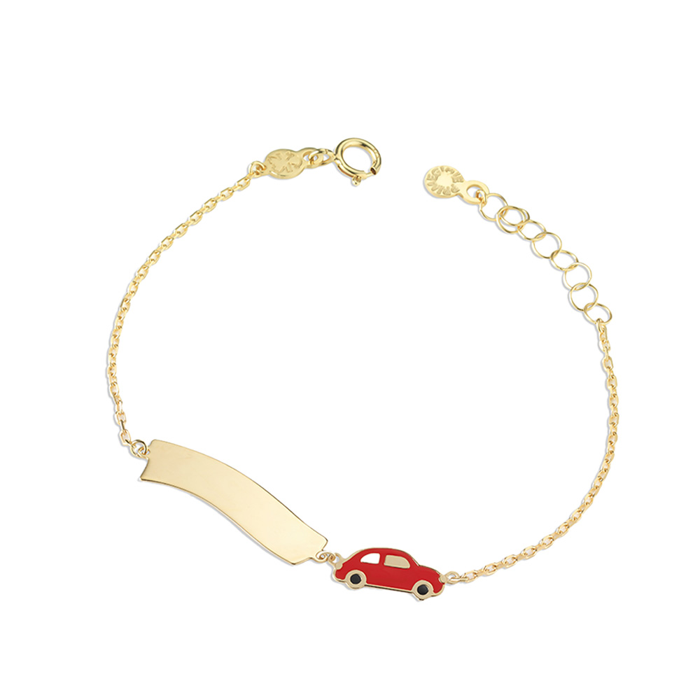 TOYS BRACELET IN YELLOW GOLD WITH TOY CAR AND CLOUD
