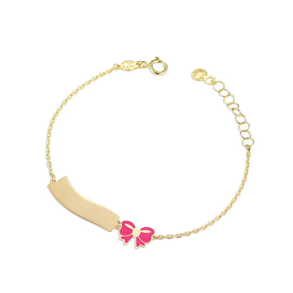 TOYS BRACELET IN YELLOW GOLD WITH BOW AND CLOUD TAG