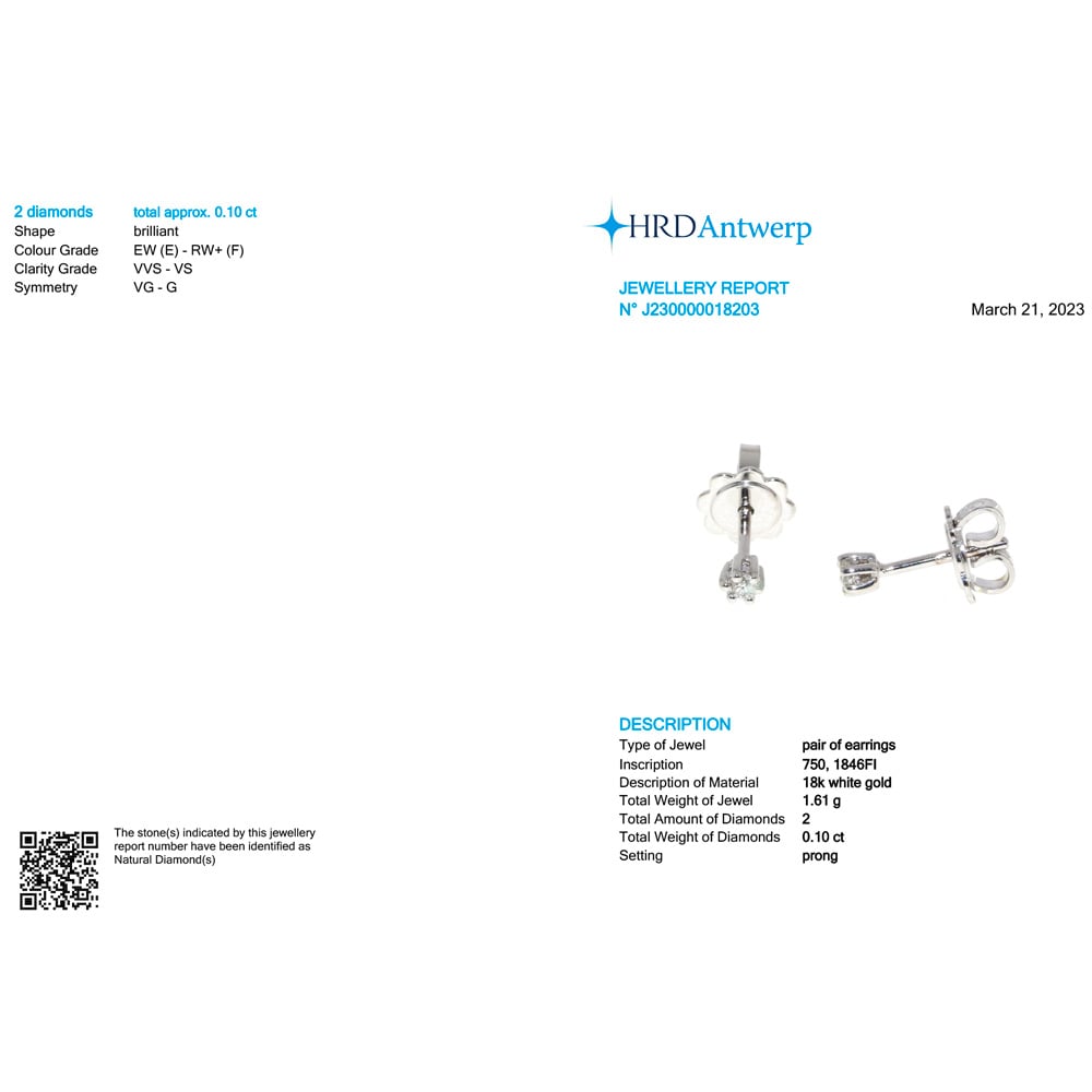 Orecchini Star due diamanti 0,10 ct - immagine 3