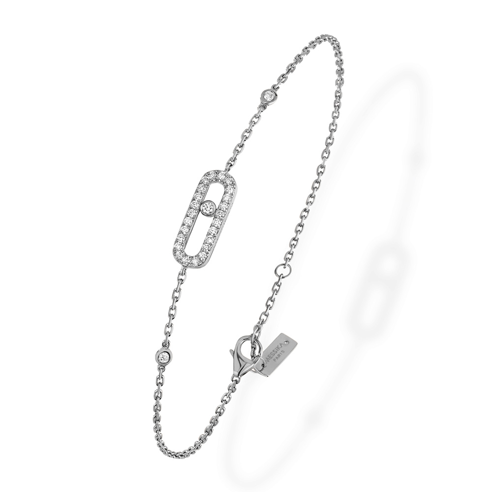 MOVE UNO BRACCIALE IN ORO BIANCO CON PAVÉ DI DIAMANTI 0.20 CT