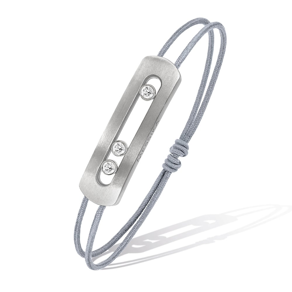 MOVE TITANIUM CORD BRACCIALE IN TITANIO NATURALE CON DIAMANTI 0,24 CT