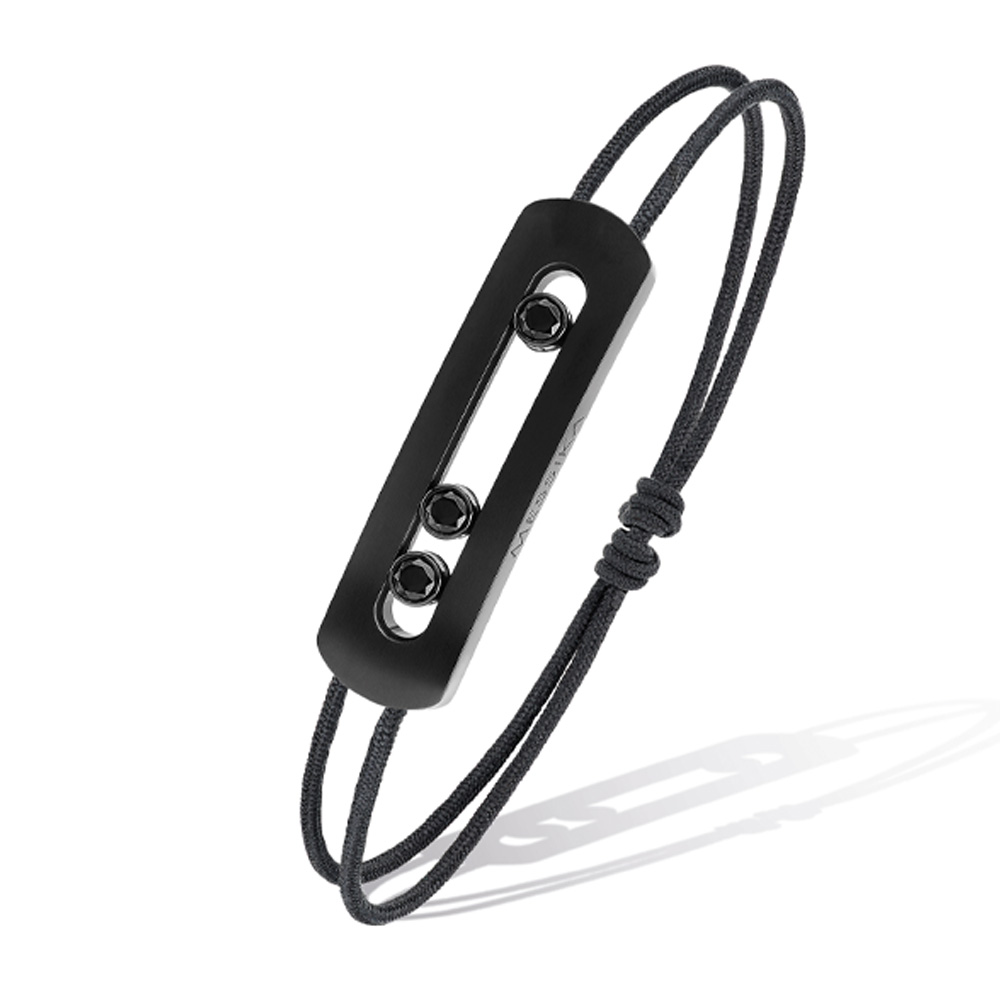 MOVE TITANIUM CORD BRACCIALE IN TITANIO NERO CON DIAMANTI 0.24 CT