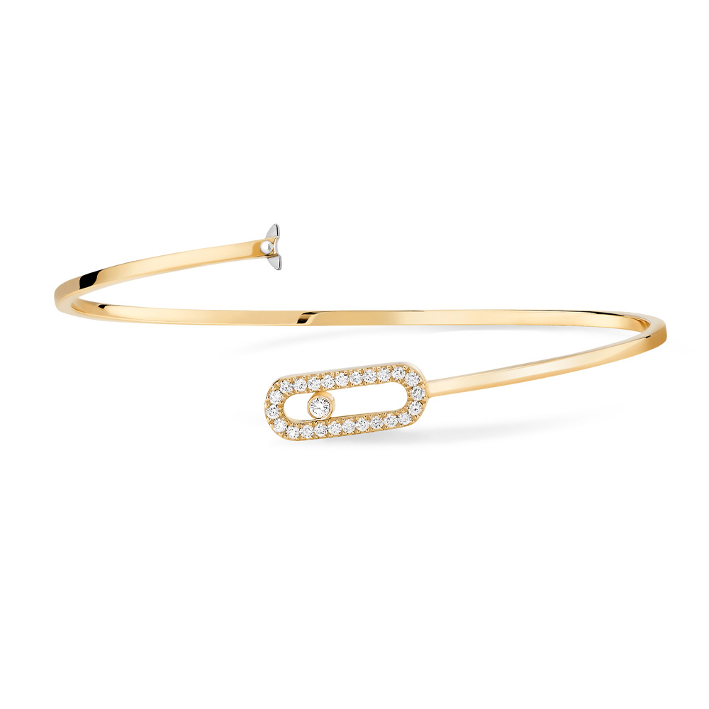 MOVE UNO BRACCIALE FLEX IN ORO GIALLO CON PAVÉ DI DIAMANTI 0,18 CT - immagine 3