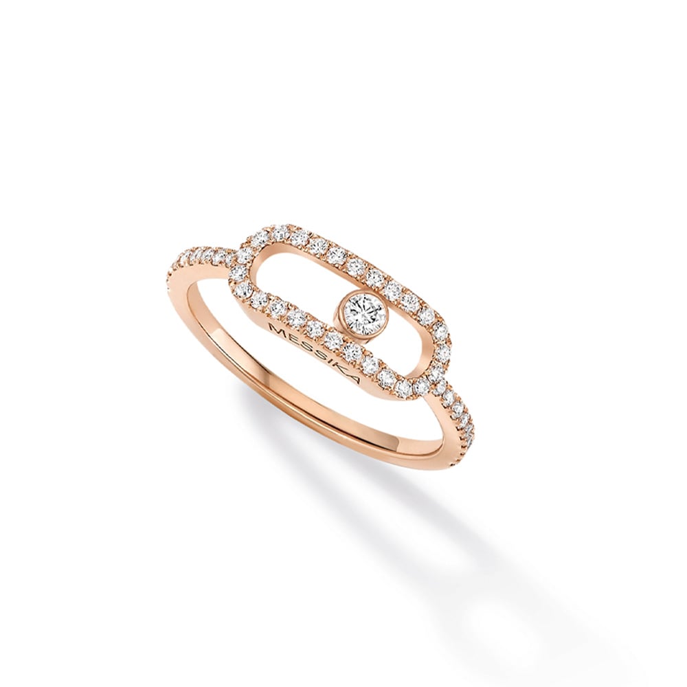 MOVE UNO ANELLO ORO ROSA CON PAVÉ DI DIAMANTI 0,31 CT