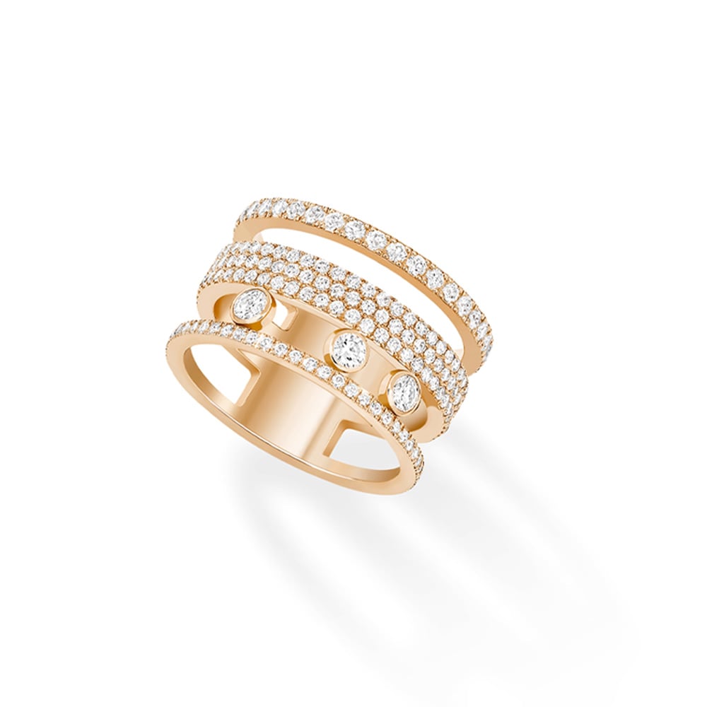 MOVE ROMANE ANELLO IN ORO ROSA CON PAVÉ DI DIAMANTI 1 CT