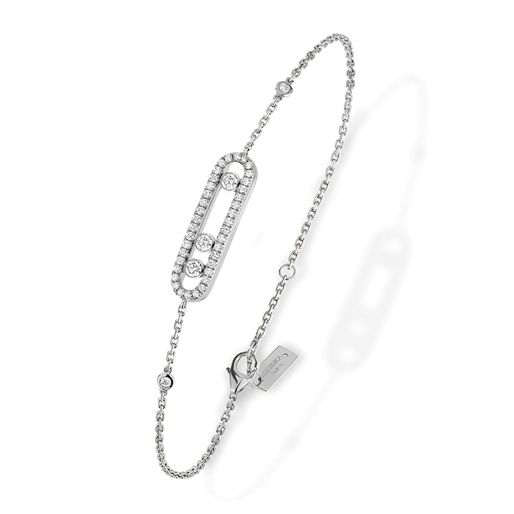 BABY MOVE BRACCIALE IN ORO BIANCO CON PAVÉ DI DIAMANTI 0,30 CT