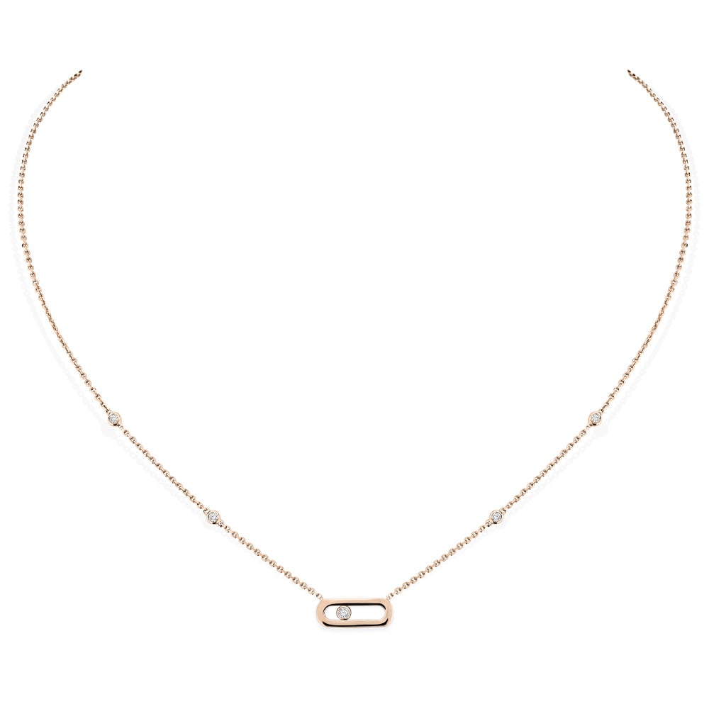 MOVE UNO COLLANA IN ORO ROSA CON DIAMANTI 0,10 CT
