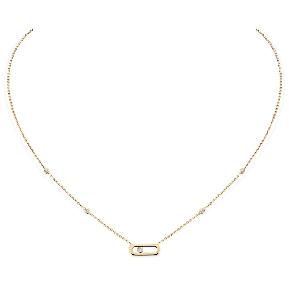 MOVE UNO COLLANA IN ORO GIALLO CON DIAMANTI 0,10 CT