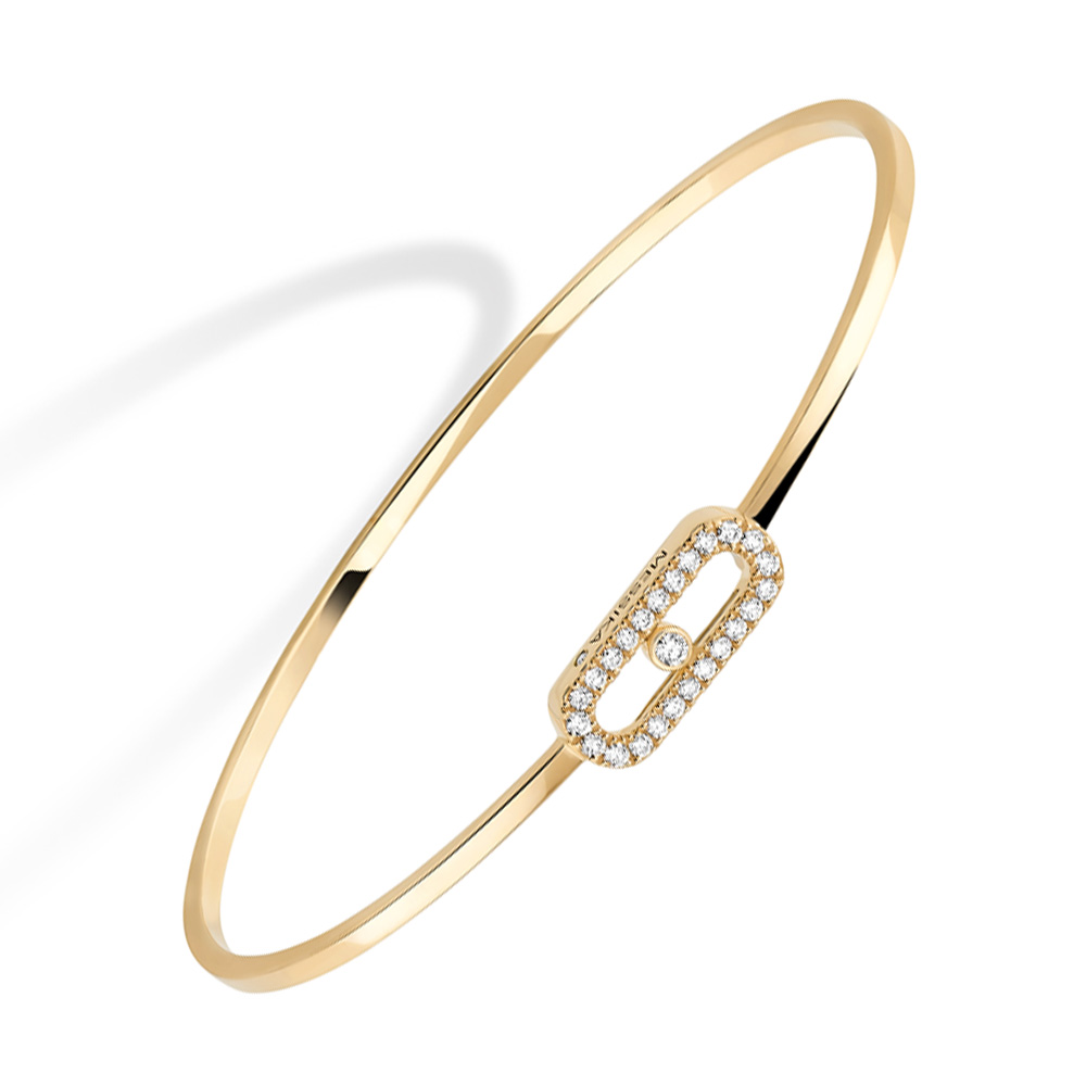 MOVE UNO BRACCIALE FLEX IN ORO GIALLO CON PAVÉ DI DIAMANTI 0,18 CT