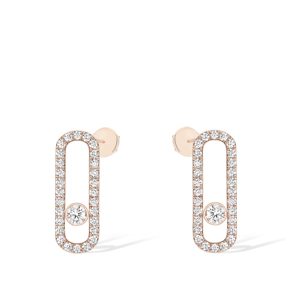 MOVE UNO ORECCHINI IN ORO ROSA CON PAVÉ DI DIAMANTI 0,66 CT