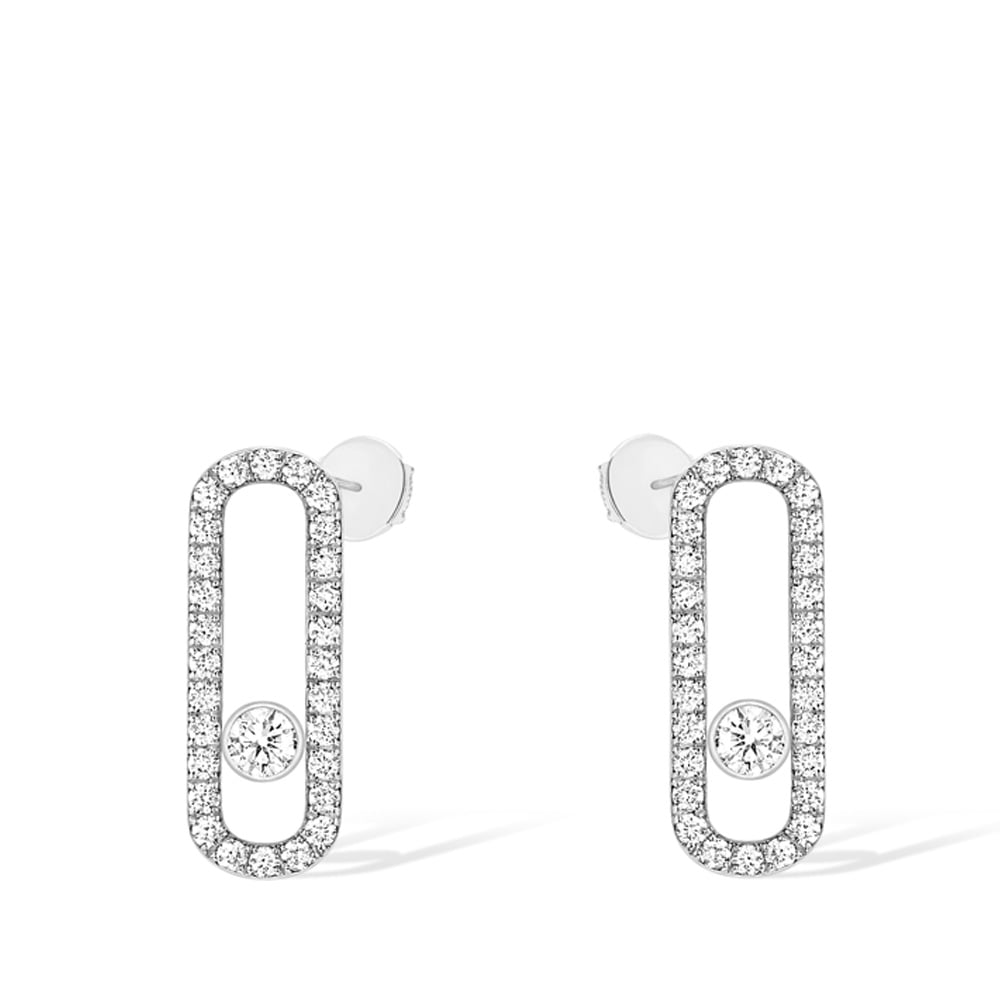 MOVE UNO ORECCHINI IN ORO BIANCO CON PAVÉ DI DIAMANTI 0,66 CT