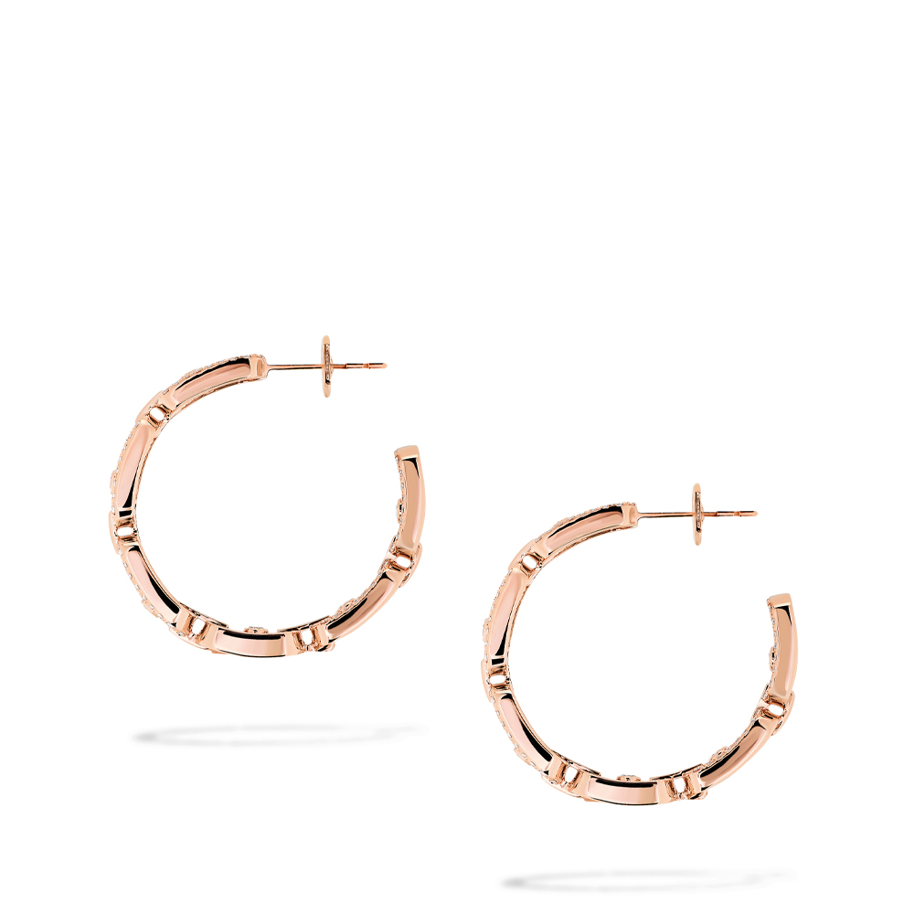 MOVE LINK PINK GOLD HOOP EARRINGS WITH DIAMOND 0,86 CT - Image 2