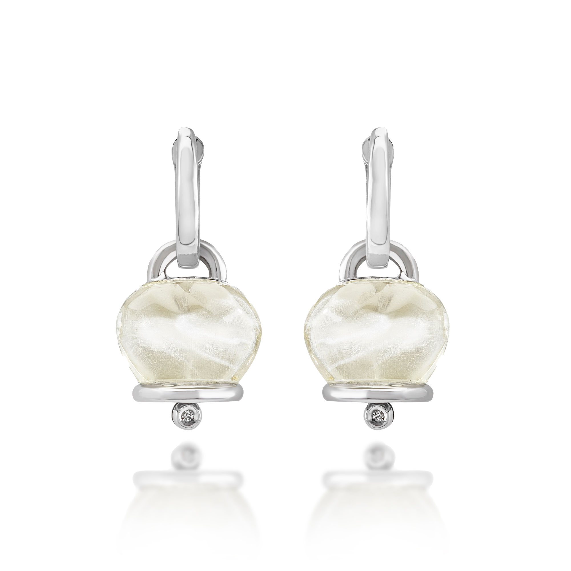 Orecchini Et Voilà Campanelle Argento resina color cristallo di rocca