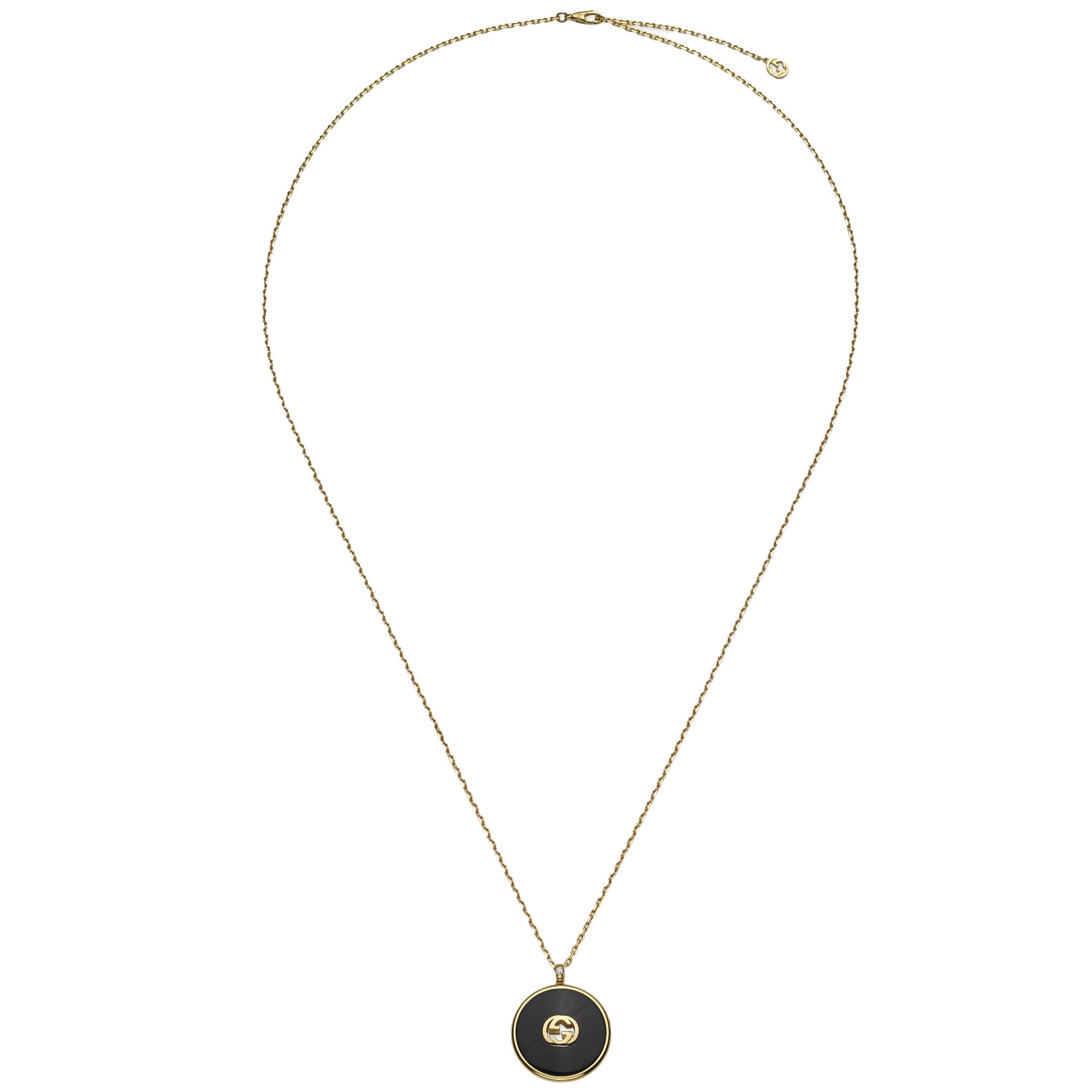 GUCCI INTERLOCKING 18K LONG CHAIN NECKLACE