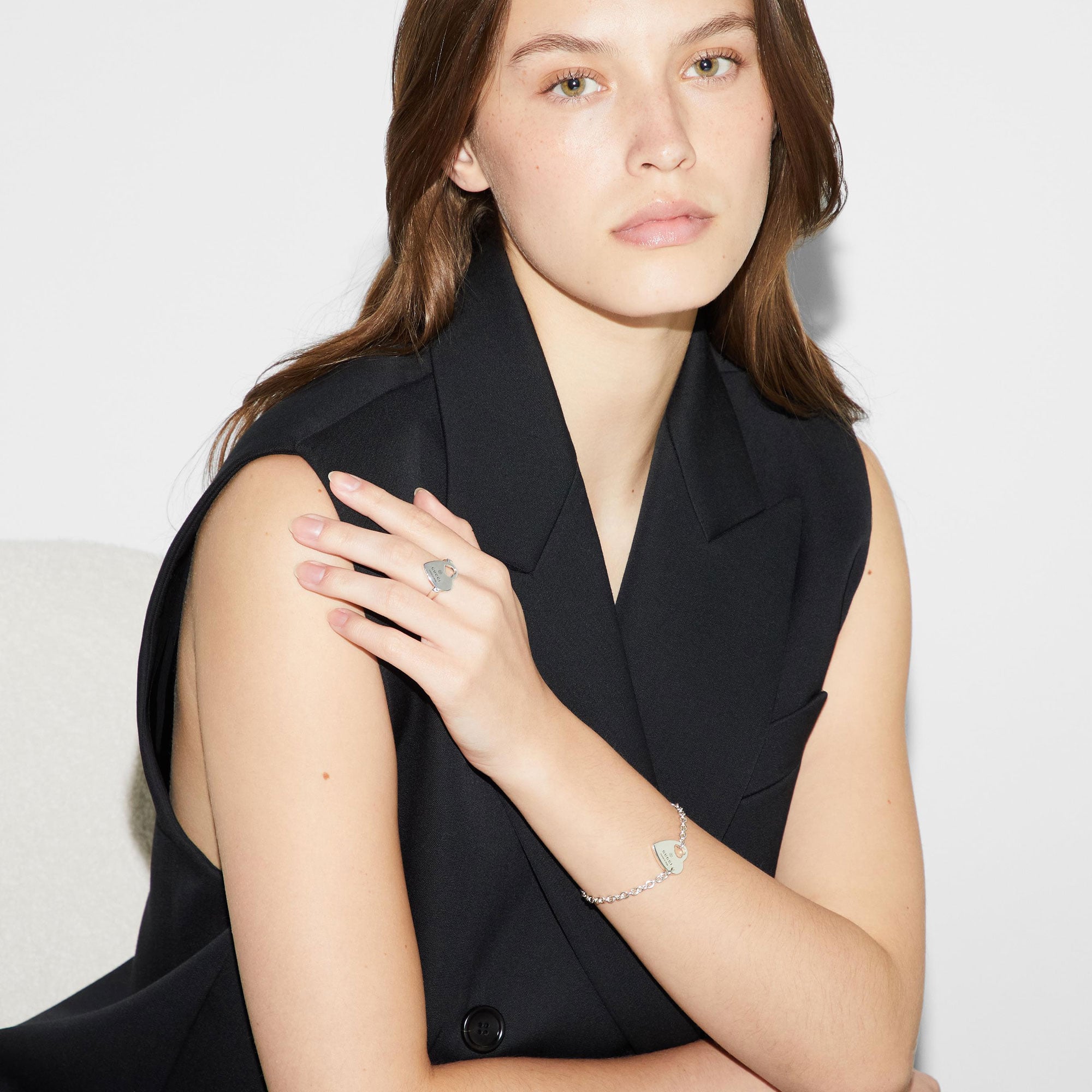 BRACCIALE TRADEMARK A CATENA CON CIONDOLO A CUORE CUT OUT - immagine 4