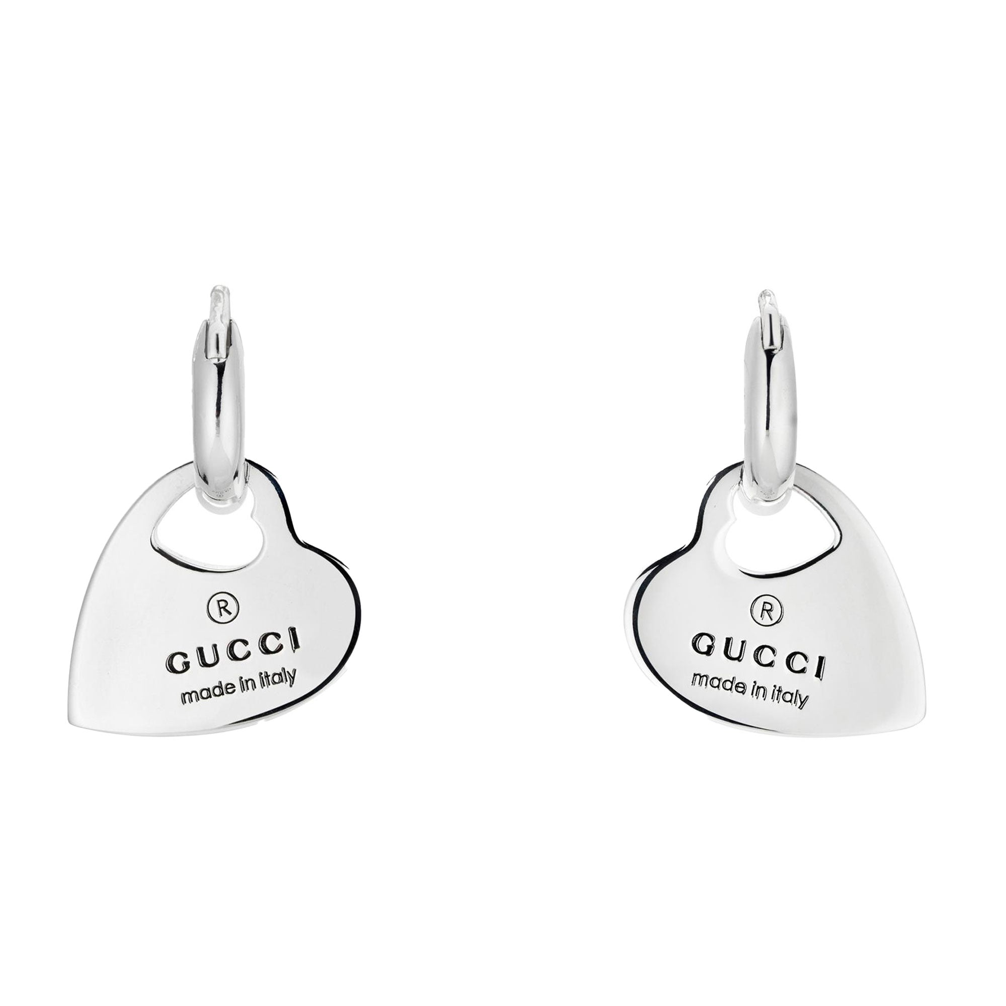 ORECCHINI A FORMA DI CUORE TRADEMARK CON PENDENTE