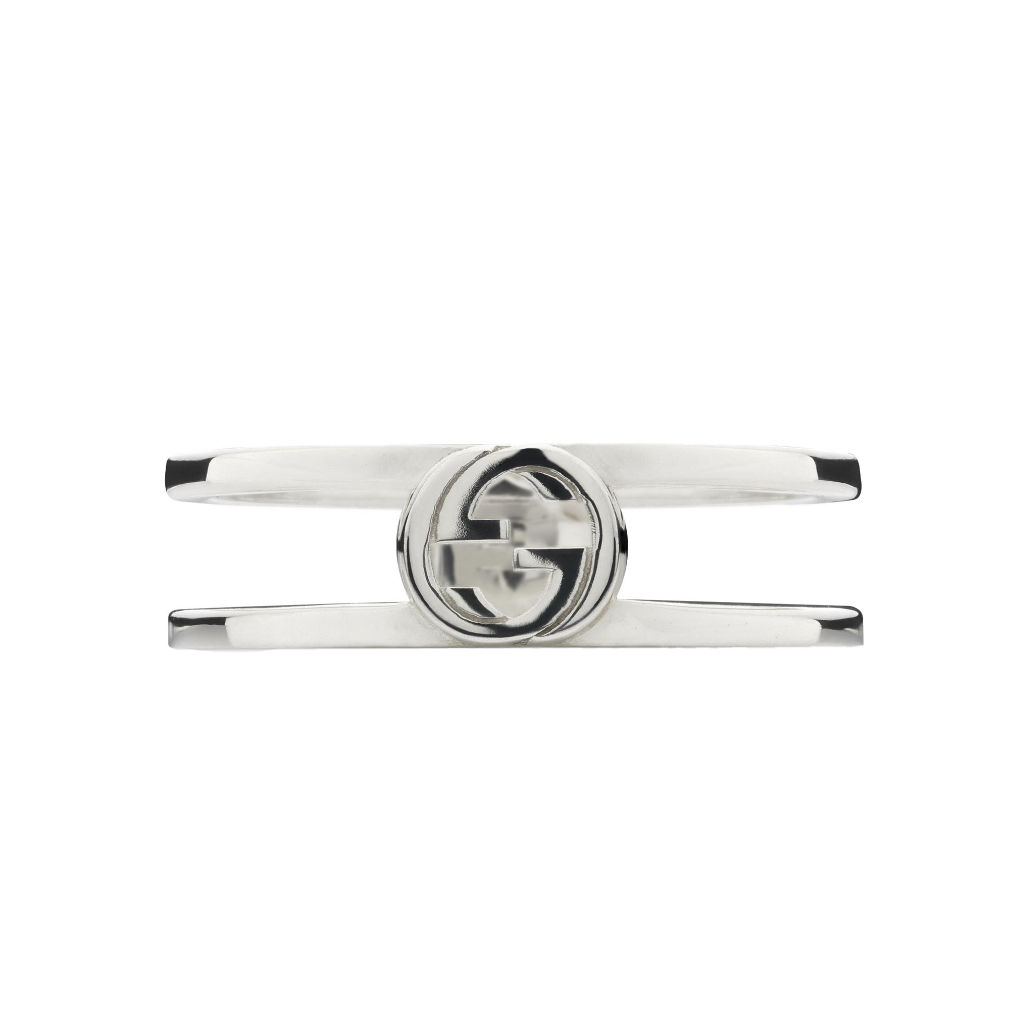 ANELLO GUCCI INTERLOCKING INCROCIO GG CUT-OUT DOPPIA FASCIA - immagine 2