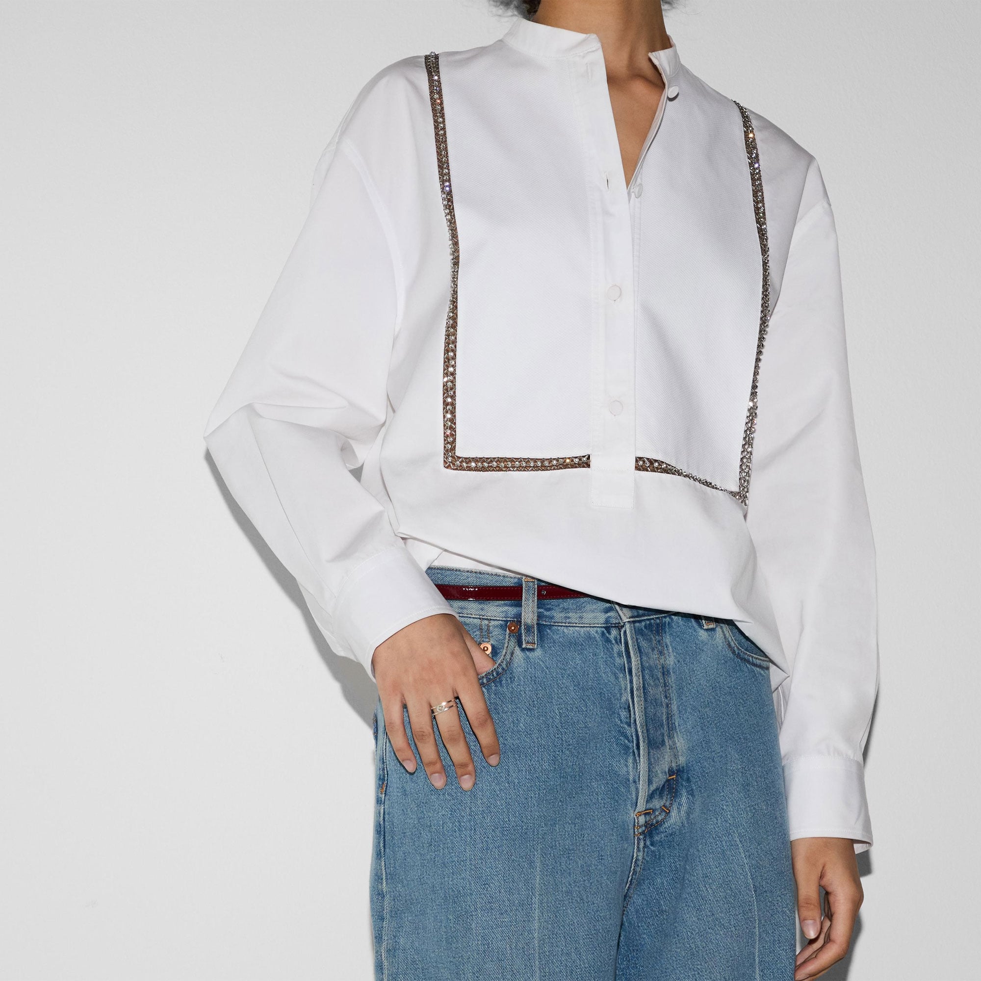 ANELLO GUCCI INTERLOCKING INCROCIO GG CUT-OUT DOPPIA FASCIA - immagine 5